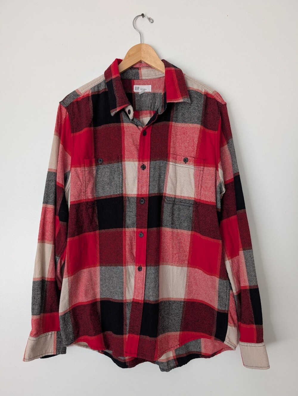 GAP Cotton Plaid Button Up Shirt Size L